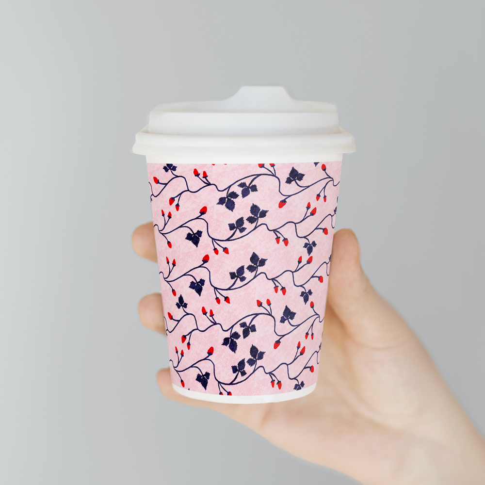 蔓に実ったいちご柄_モックアップ